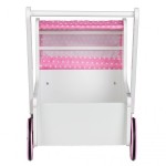 Cărucior Roz pentru păpuși din lemn cu iminioara - Antemergator Stroller